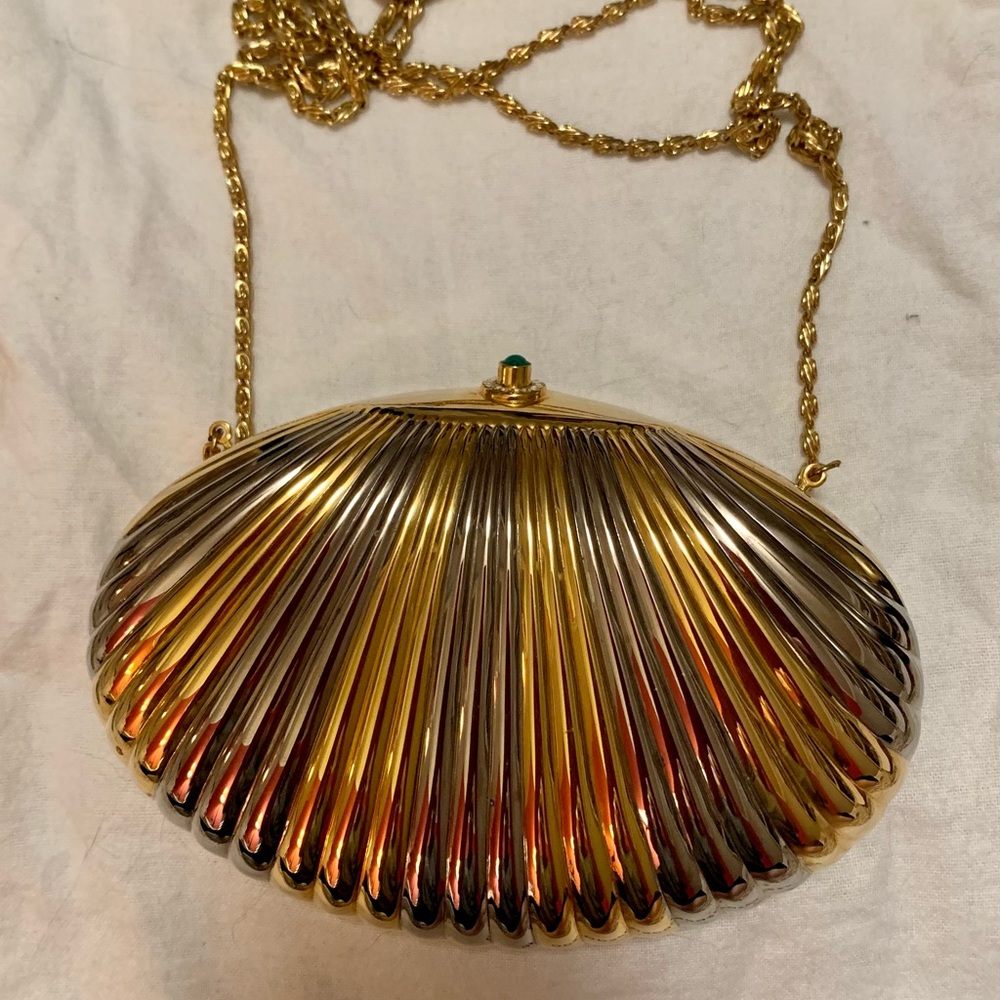 Apepazza Seashell Evening Clutch or Crossbody Bag with Dustcover